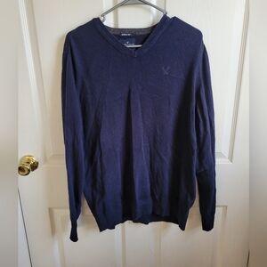 American Eagle Men's Navy Blue V Neck Sweater Size Medium